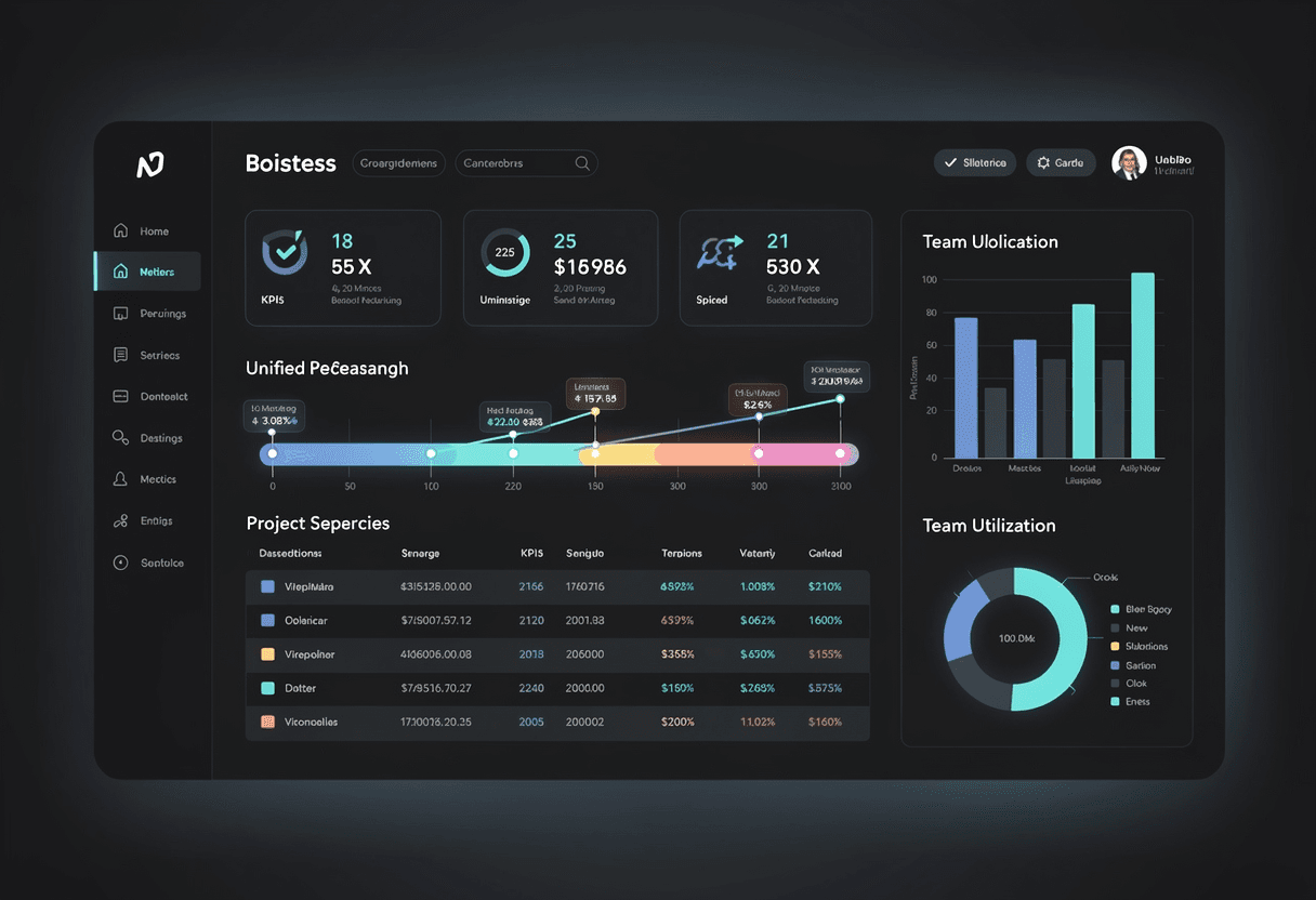 Unified business operations dashboard replacing multiple SaaS tools